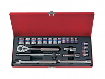 Набор торцевых головок с принадлежностями, 22 предмета KING TONY 3023MR
