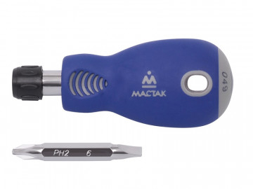 Отвёртка со сменными вставками, 2 в 1 МАСТАК 049-2B