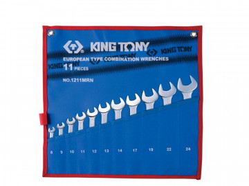 Набор комбинированных ключей, 8-24 мм, чехол из теторона, 11 предметов KING TONY 1211MRN