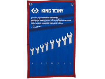 KING TONY Набор комбинированных удлиненных ключей, 6-13 мм, 8 пр. 12C8MRN