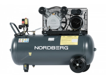 Компрессор поршневой с ременной передачей 220В, ресив. 100л, 360л/мин NORDBERG NCP100/360A